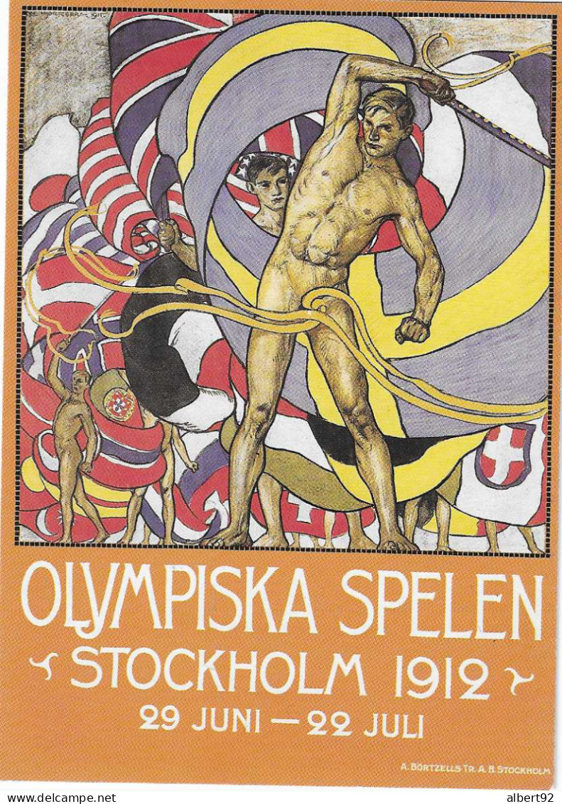 1996 La Suède Fête Le Centenaire Des 1ers Jeux Olympiques Modernes: 2 Entiers-postaux : L'affiche Jeux De Stockholm 1912 - Sommer 1912: Stockholm