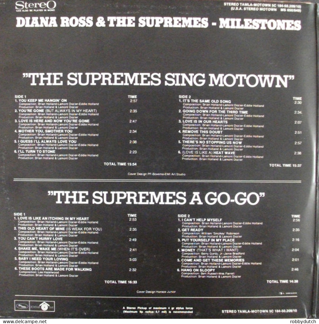 * LP *  MILESTONES : THE SUPREMES SING MOTOWN (Holland 1967) - Soul - R&B