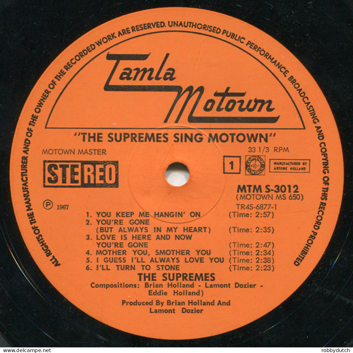 * LP *  MILESTONES : THE SUPREMES SING MOTOWN (Holland 1967) - Soul - R&B