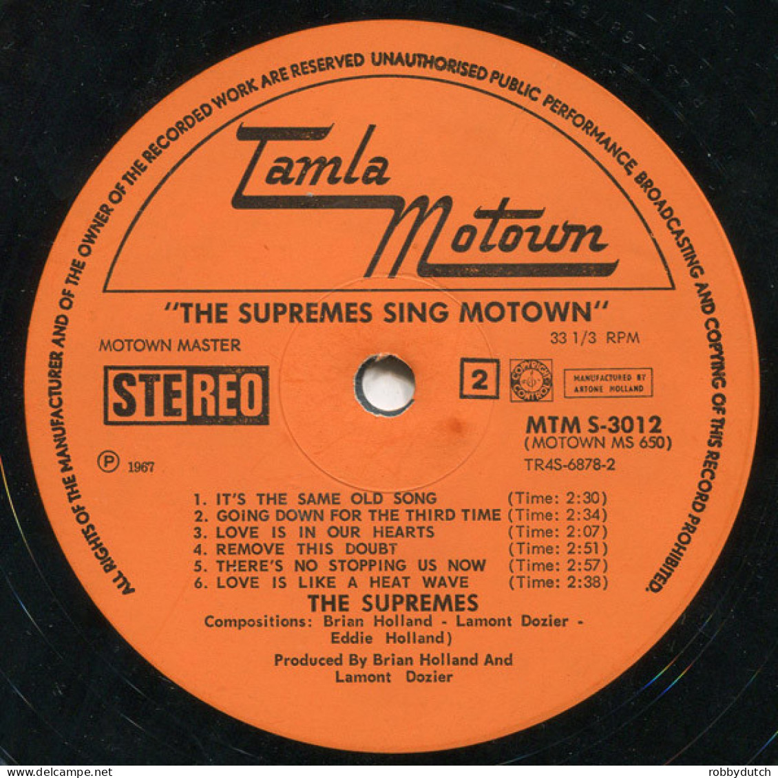 * LP *  MILESTONES : THE SUPREMES SING MOTOWN (Holland 1967) - Soul - R&B