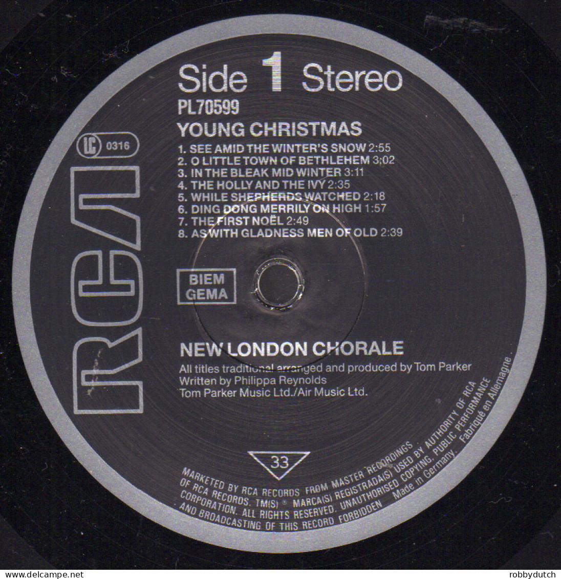 * LP *  NEW LONDON CHORALE - YOUNG CHRISTMAS (Europe 1986 EX!!) - Weihnachtslieder