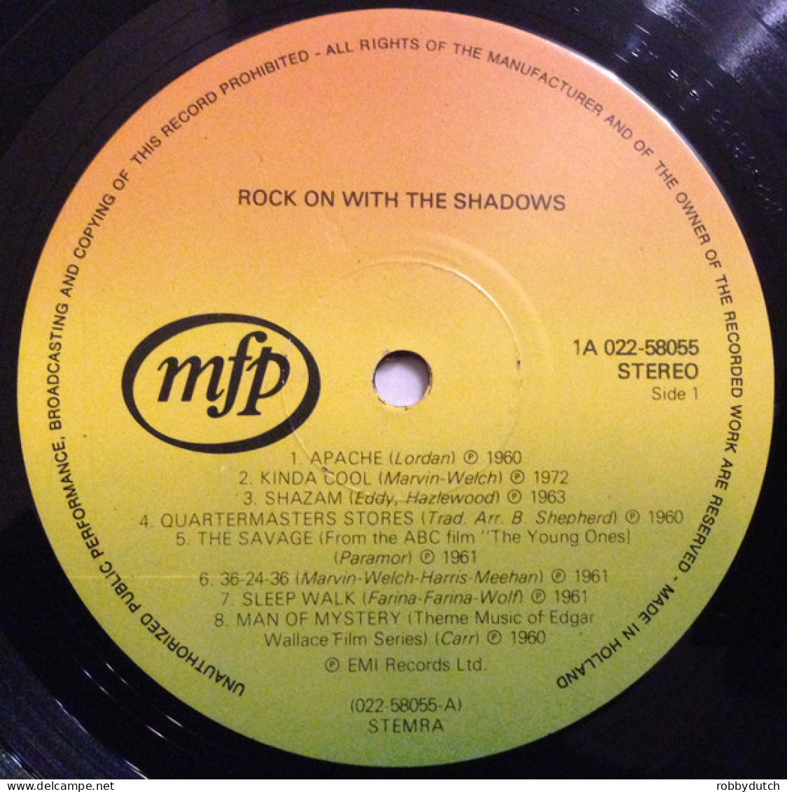 * LP *  ROCK ON WITH THE SHADOWS (Holland 1980) - Instrumentaal