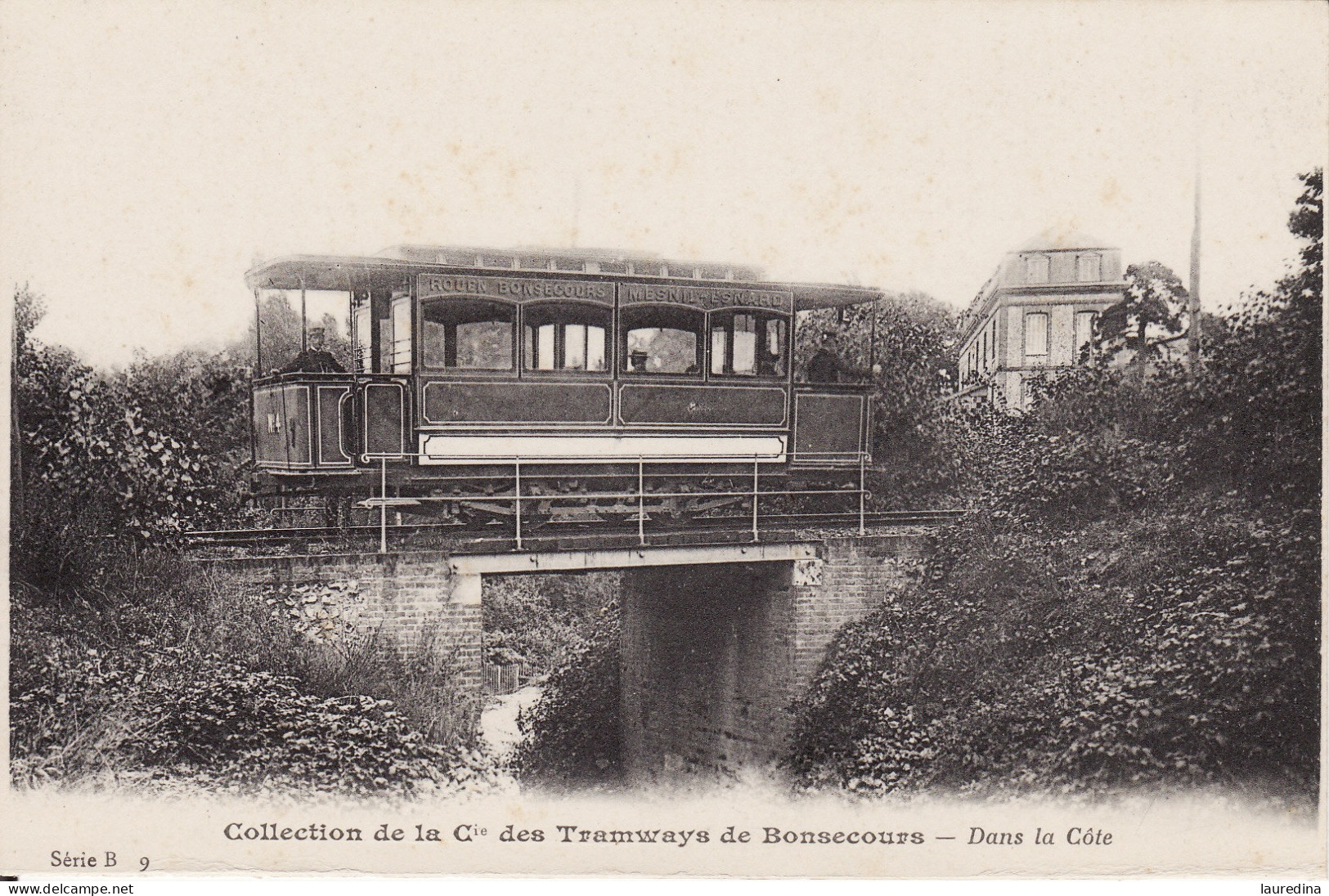 CP SEINE MARITIME - Cie DES TRAMWAYS DE BONSECOURS- DANS LA COTE  - SERIE B 9 - Strassenbahnen