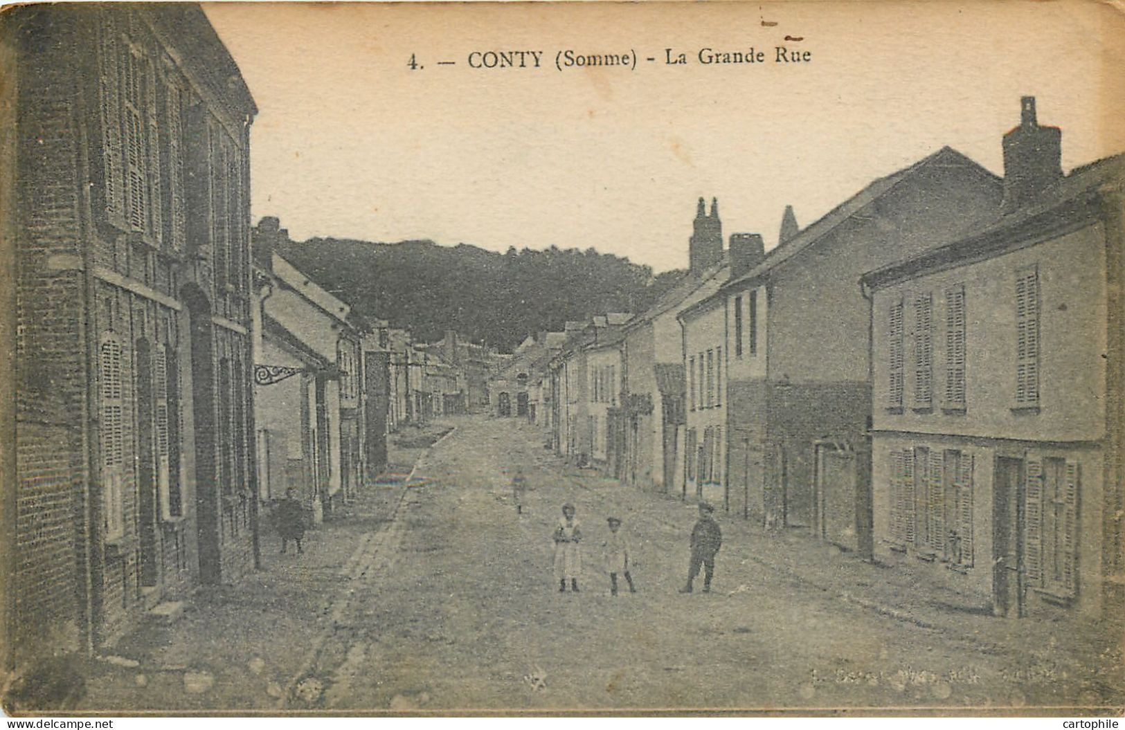80 - CONTY - Grande Rue En 1917 FM - Conty