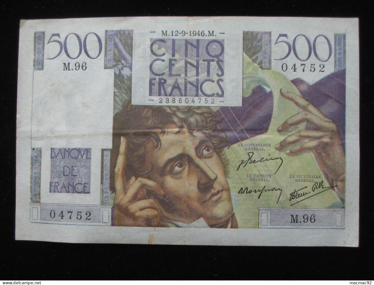 ASSEZ RARE - 500 Francs  CHATEAUBRIAND 12-9-1946   **** EN ACHAT IMMEDIAT **** - 500 F 1945-1953 ''Chateaubriand''