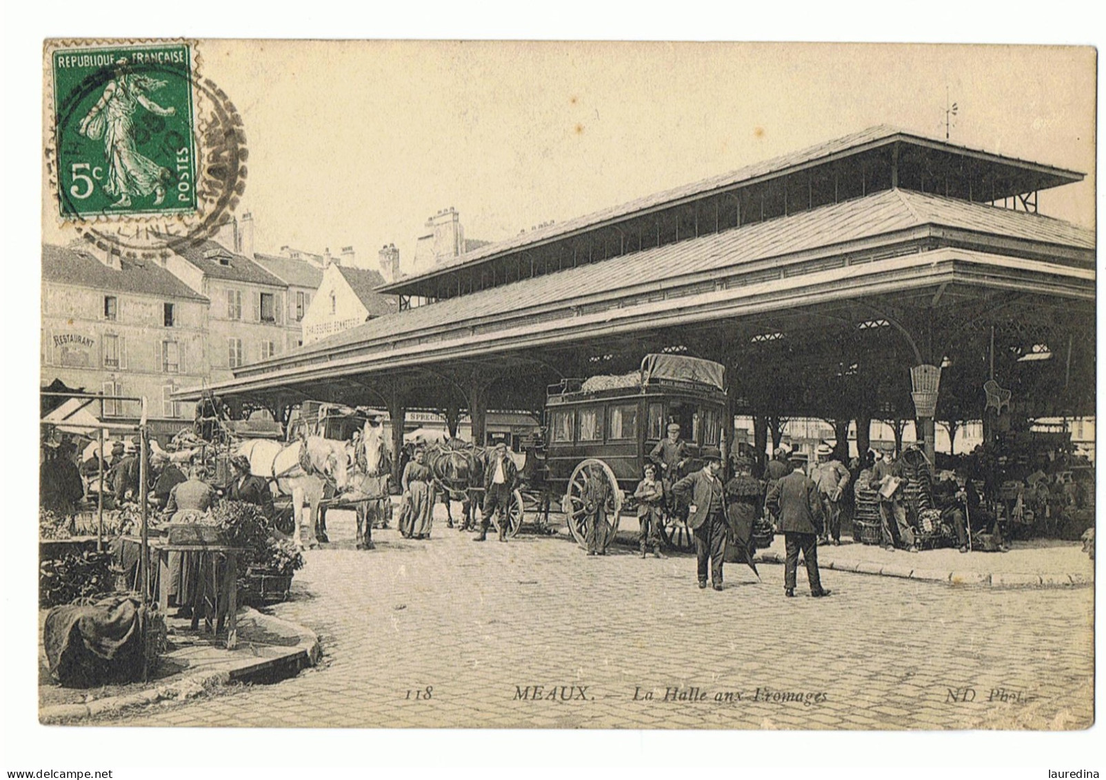 CP SEINE ET MARNE - MEAUX N°118 LA HALLE AUX FROMAGES - Piazze Di Mercato