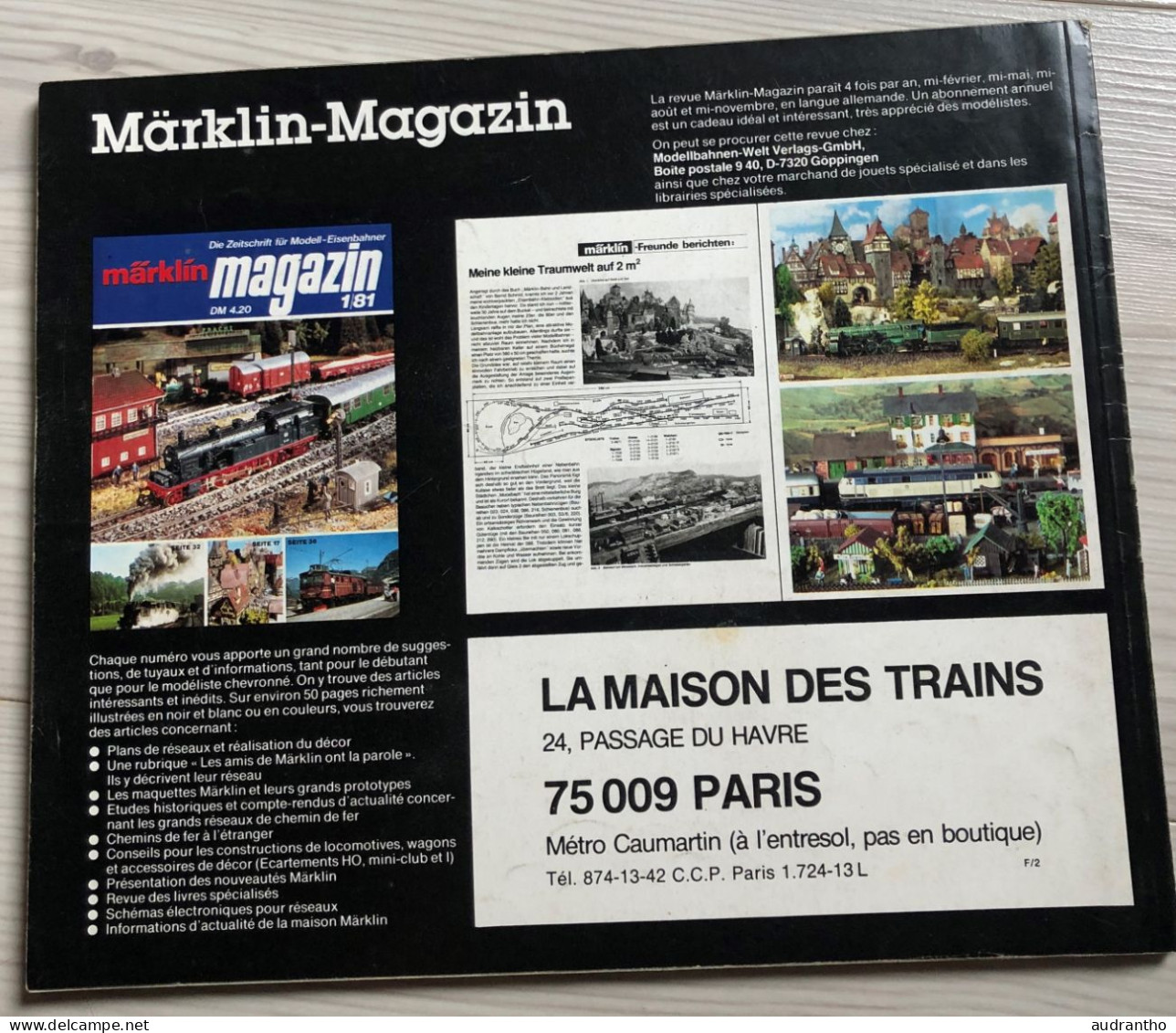 Catalogue MARKLIN HO 1981 -modélisme Ferroviaire Train Rail - Français