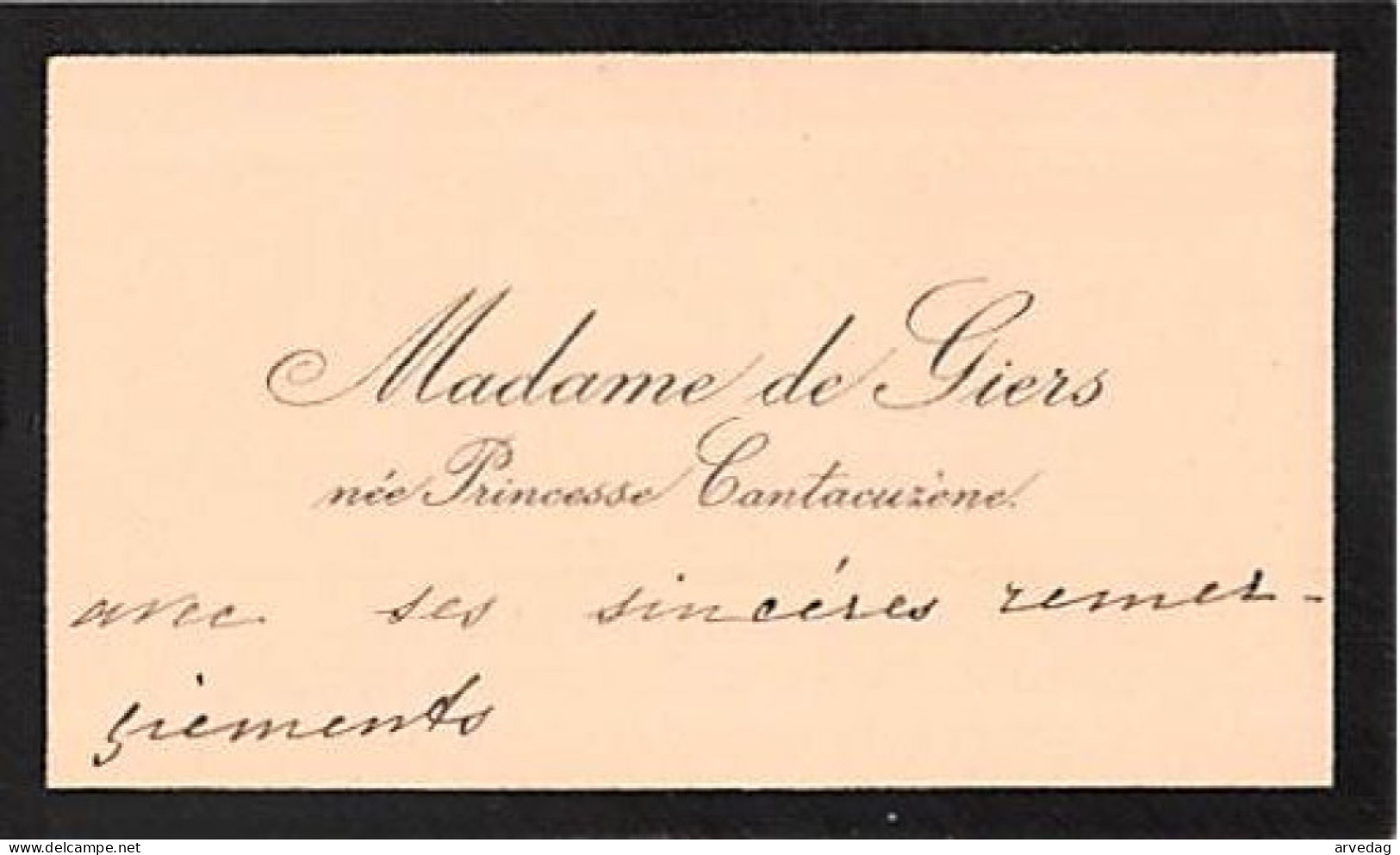 17426 RUSSIA TO BONNE WITH  MADAME DE GIERS TICKET - Other & Unclassified