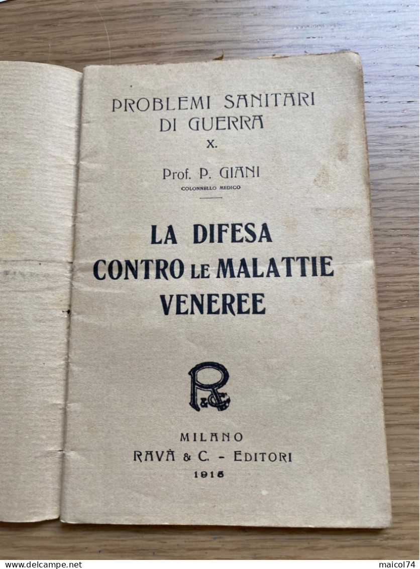 La Difesa Contro Le Malattie Veneree 1915 - Guerre 1914-18