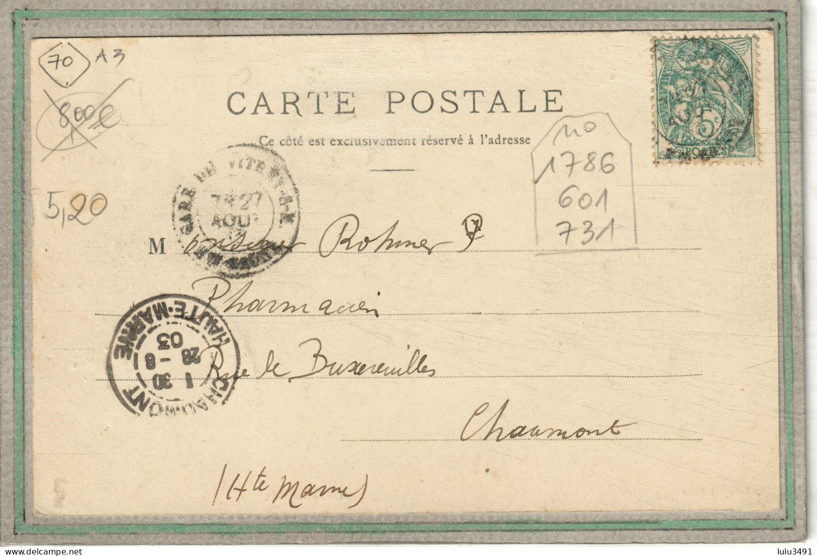 CPA (70) VITREY - Aspect De La Gendarmerie En 1903 - Précurseur - Vitrey-sur-Mance