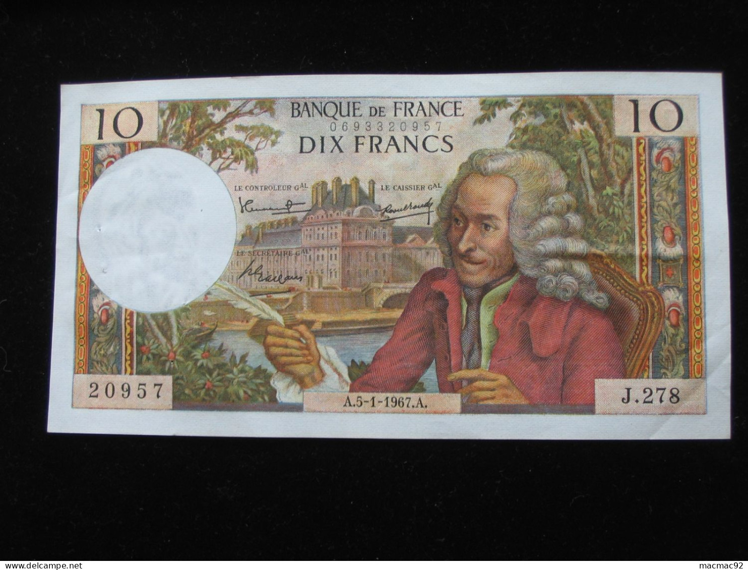 10  Francs VOLTAIRE  -- 5-1-1967   **** EN ACHAT IMMEDIAT **** - 10 F 1963-1973 ''Voltaire''