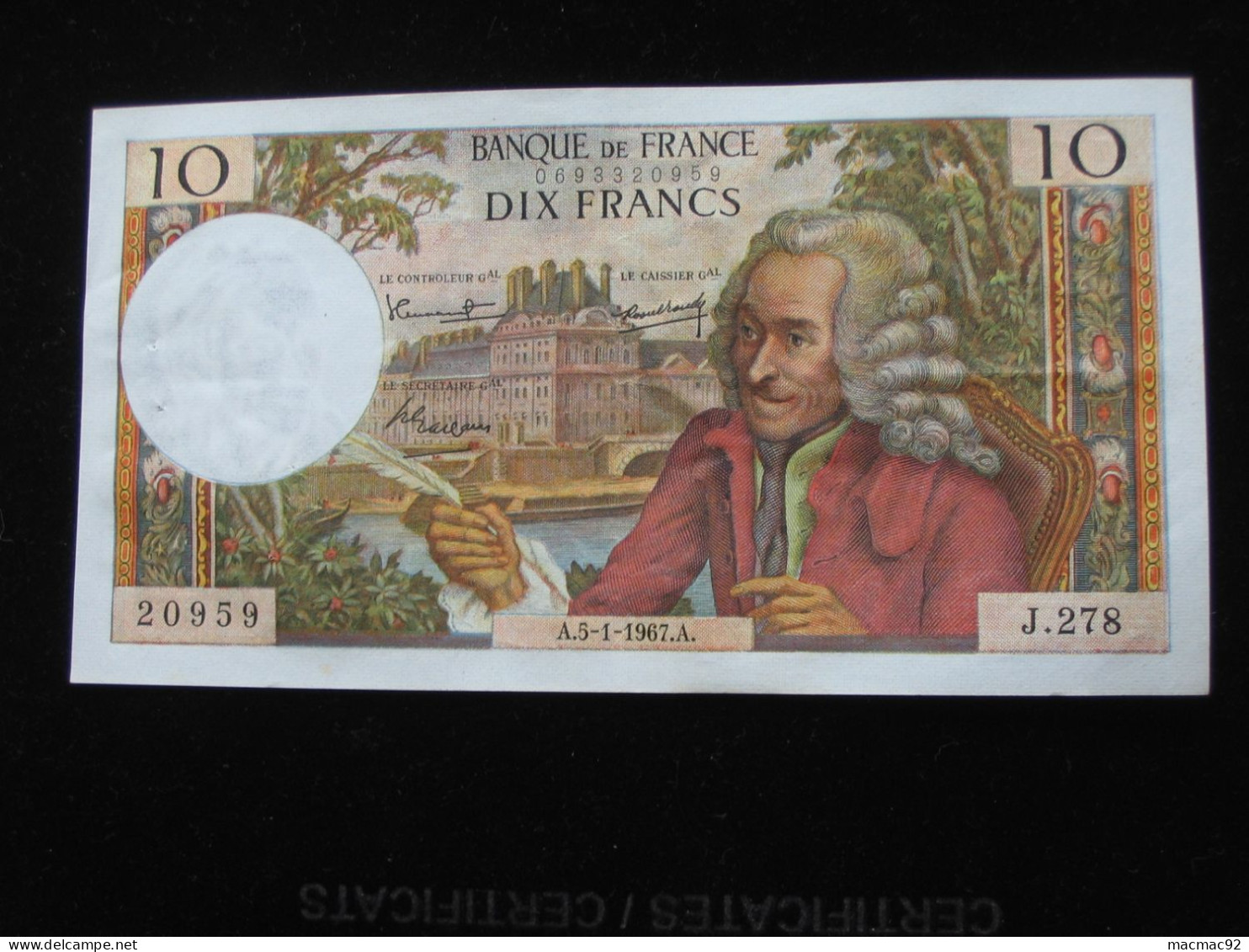 10  Francs VOLTAIRE  -- 5-1-1967   **** EN ACHAT IMMEDIAT **** - 10 F 1963-1973 ''Voltaire''