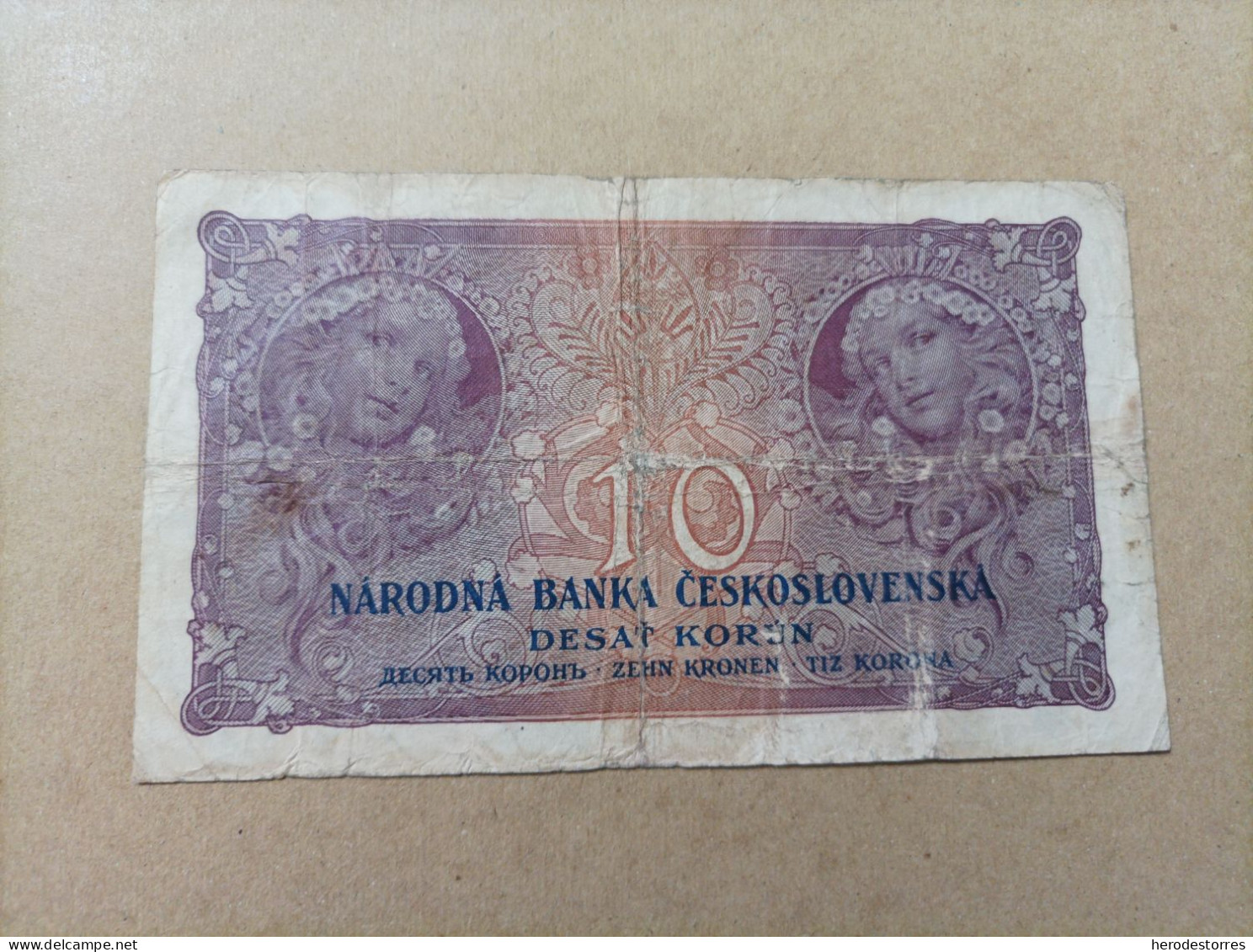 Billete De Checoslovaquia De 10 Korun, Año 1927 - Tchécoslovaquie