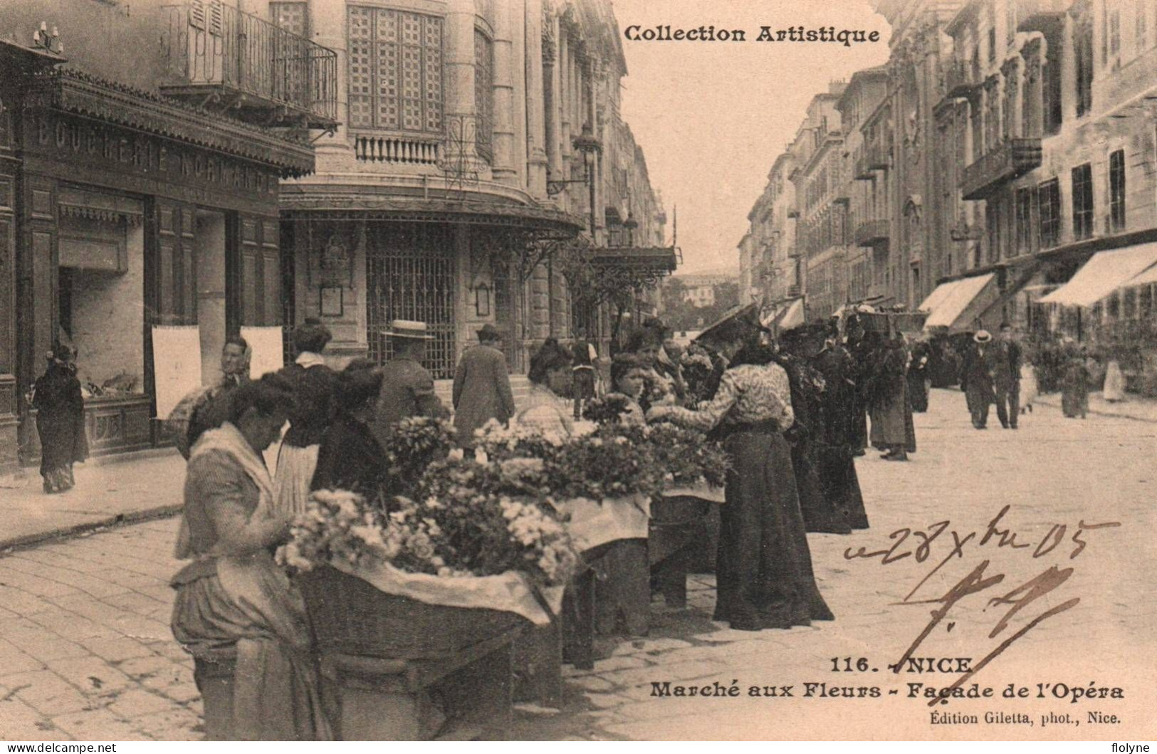 Nice - Le Marché Aux Fleurs - Façade L'opéra - Boucherie Normande - Märkte