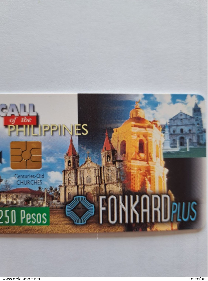 PHILIPPINES CHIP CARD CHURCHES FONKARD 250U - Filippine