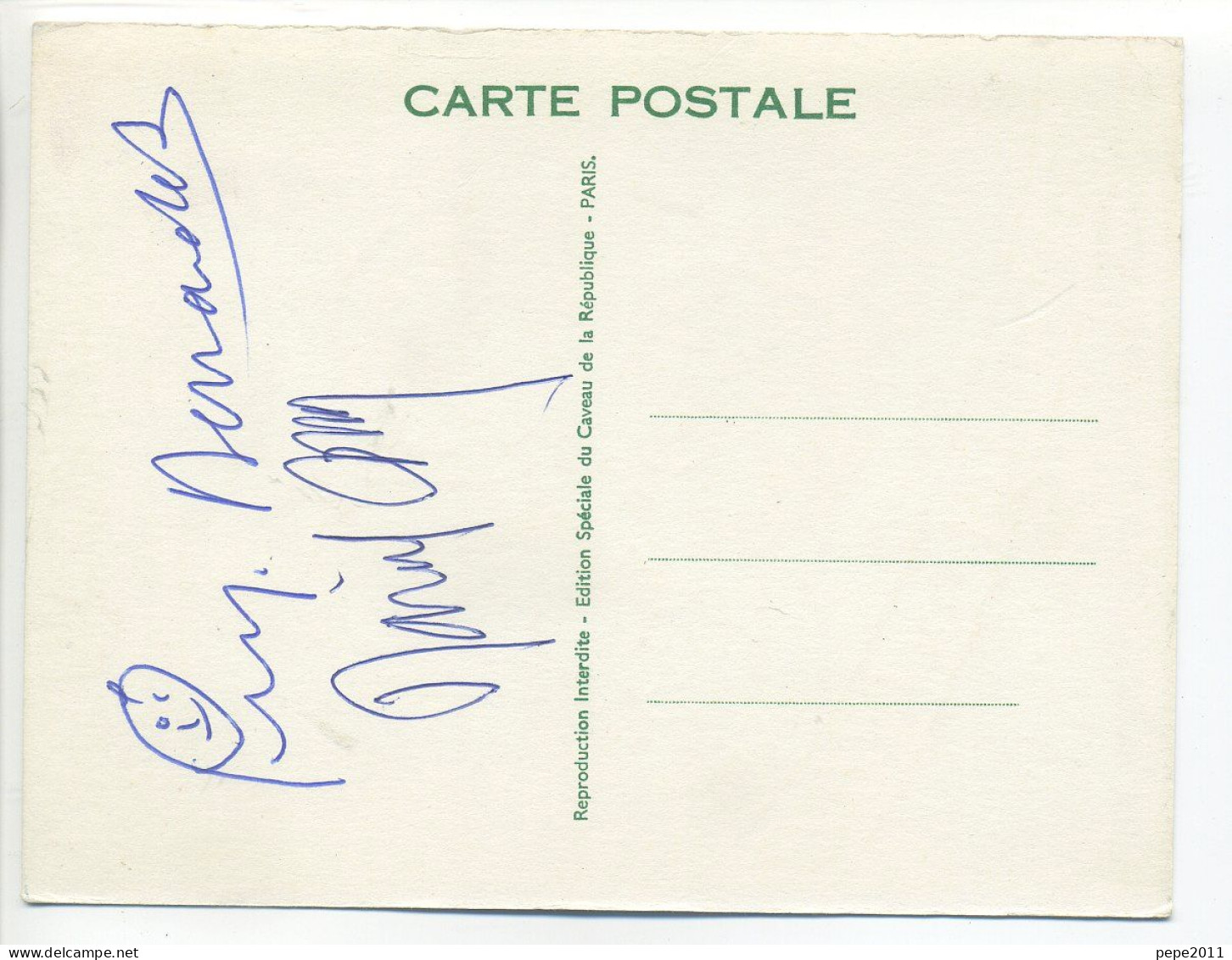 CPSM Publicitaire Illustrée - Caveau De La République - 10eme Anniversaire  - Autographe Dédicace Originale De Mary M - Cabarets