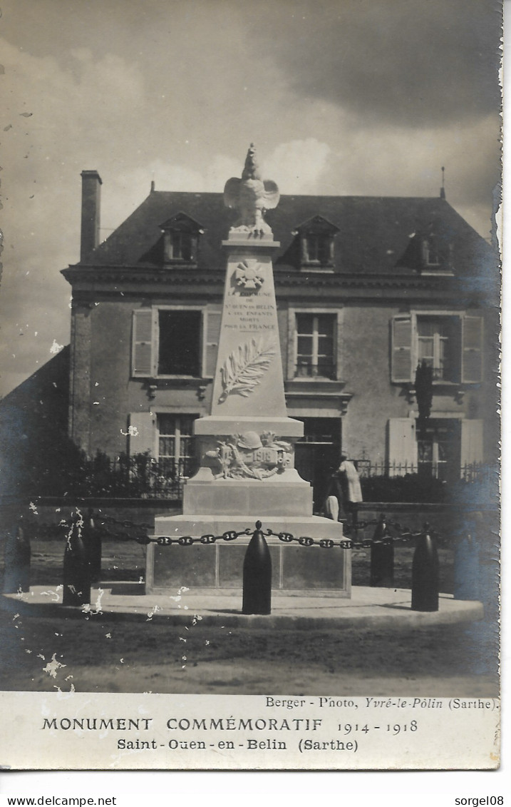 SAINT OUEN EN BELIN Carte Photo Monument Commémoratif 1914 1918 ....dp - Montfort Le Gesnois