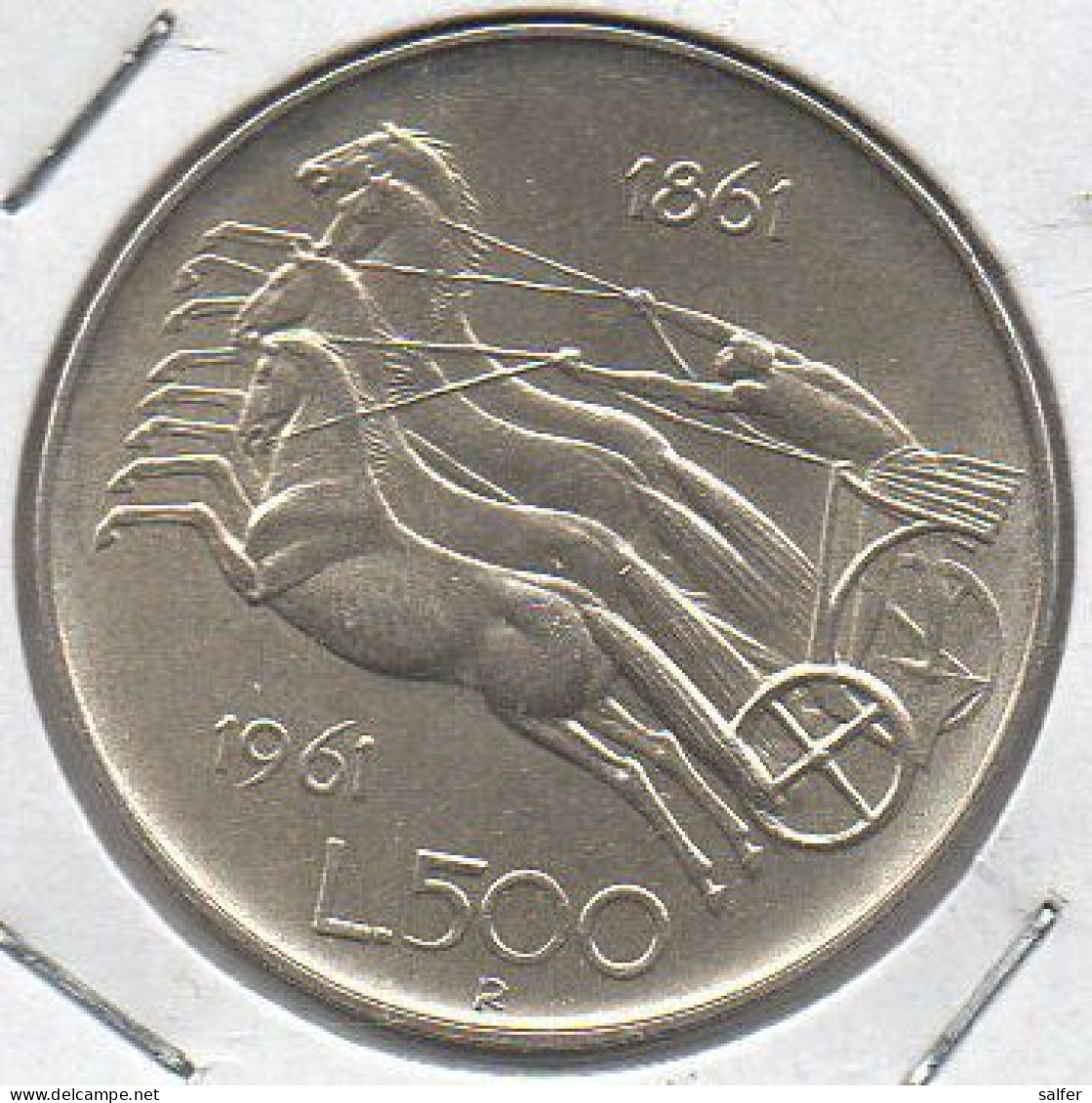 REPUBBLICA  1961  UNITA' Lire 500 AG - Conmemorativas