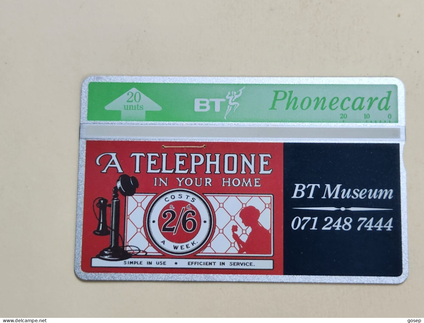 United Kingdom-(BTC072)MUSEUM-phone Home-(20units)-(645)-(302E36096)price Cataloge6.00£-mint+1card Prepiad Free - BT Emissioni Pubblicitarie