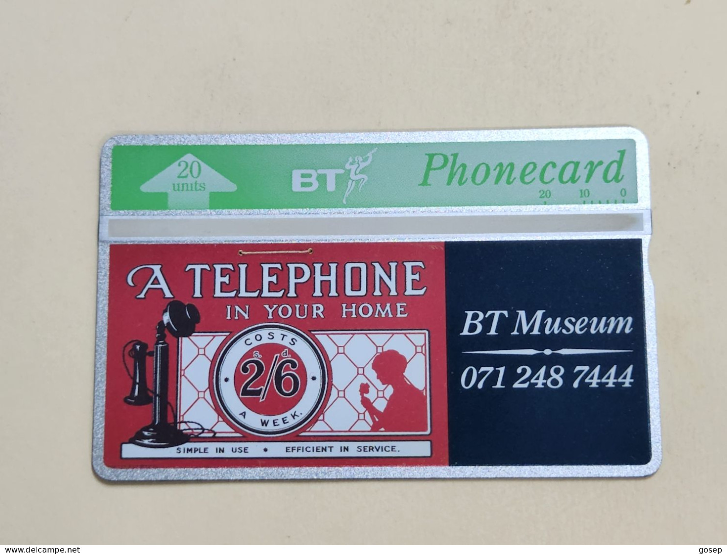 United Kingdom-(BTC072)MUSEUM-phone Home-(20units)-(647)-(302E38027)price Cataloge6.00£-mint+1card Prepiad Free - BT Edición Publicitaria