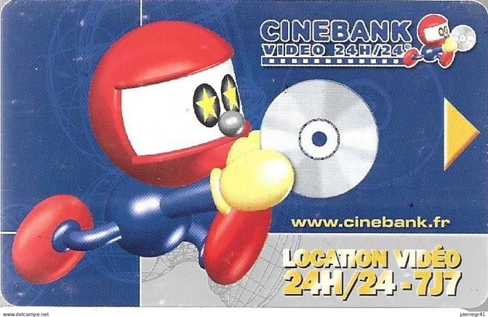 CARTE MAGNETIQUE-CINEBANK-CD VIDEO-R°avec Adresse MAIL-TBE - Cinécartes