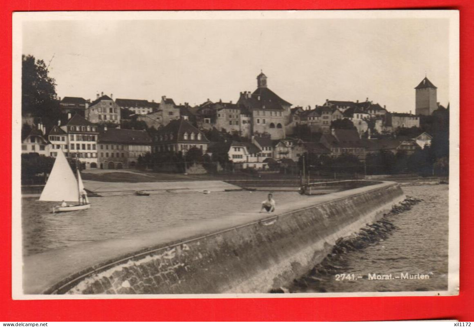 DBA-40  Morat Murten. Lac, Voilier.  Cachet Militaire.  - Morat