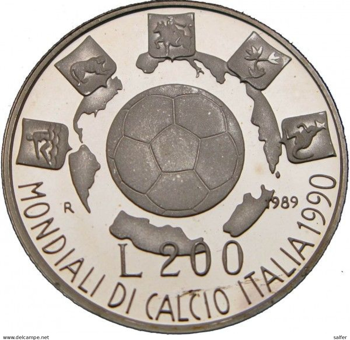 REPUBBLICA  1989  ITALIA '90 DITTICO  Lire 200 + 500 AG - Herdenking