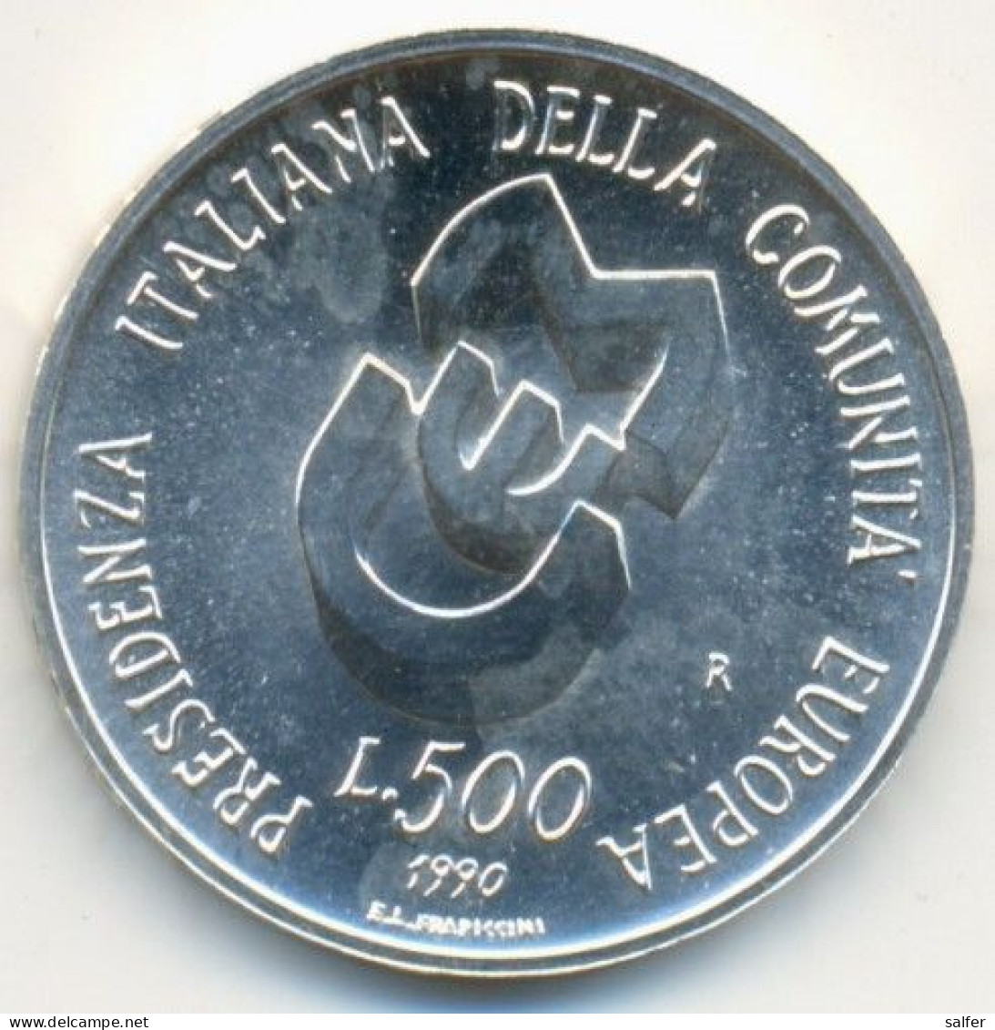 REPUBBLICA  1990  PRESIDENZA CEE  Lire 500 AG - Conmemorativas