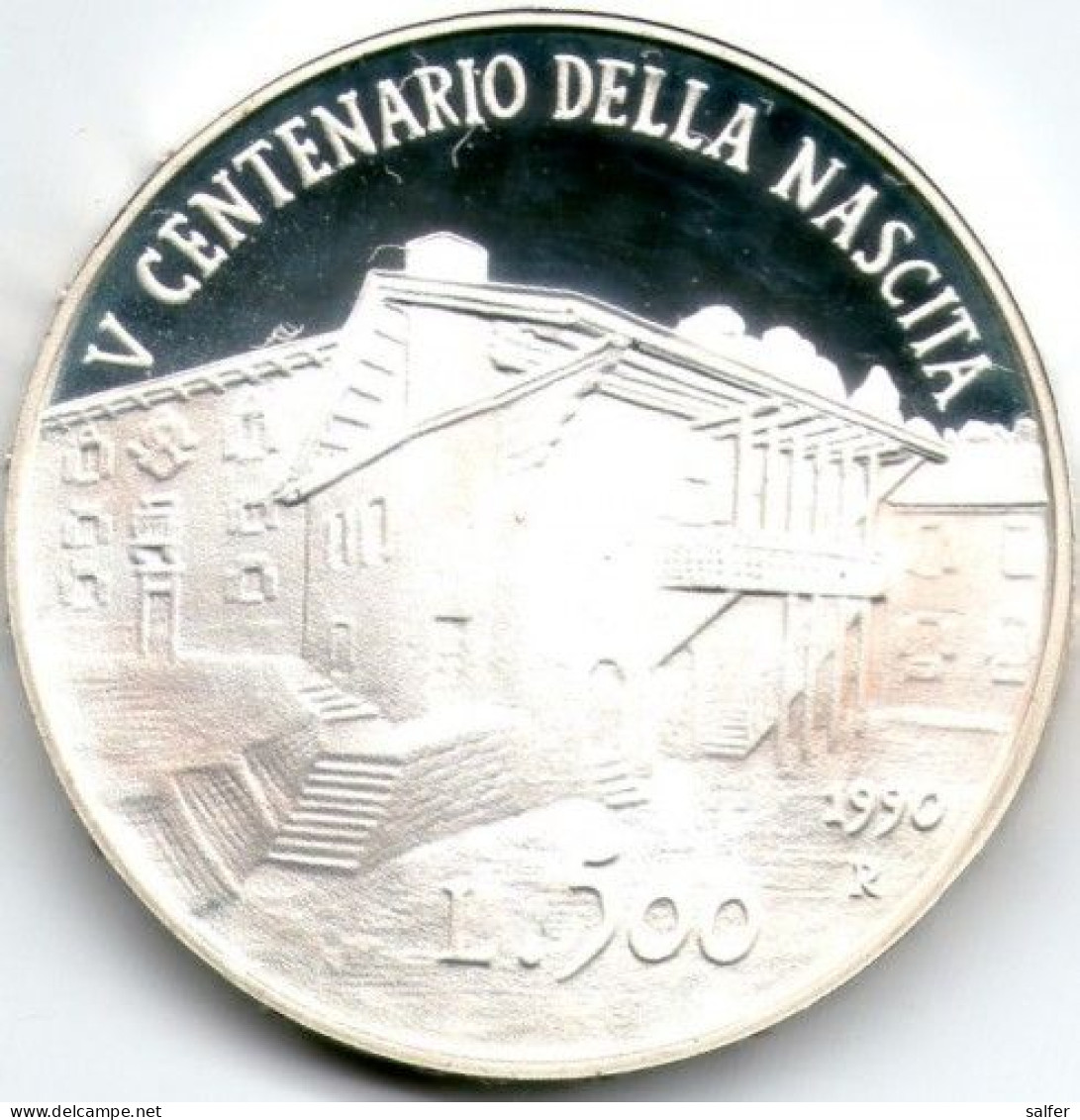 REPUBBLICA  1990  TIZIANO  Lire 500 AG - Herdenking