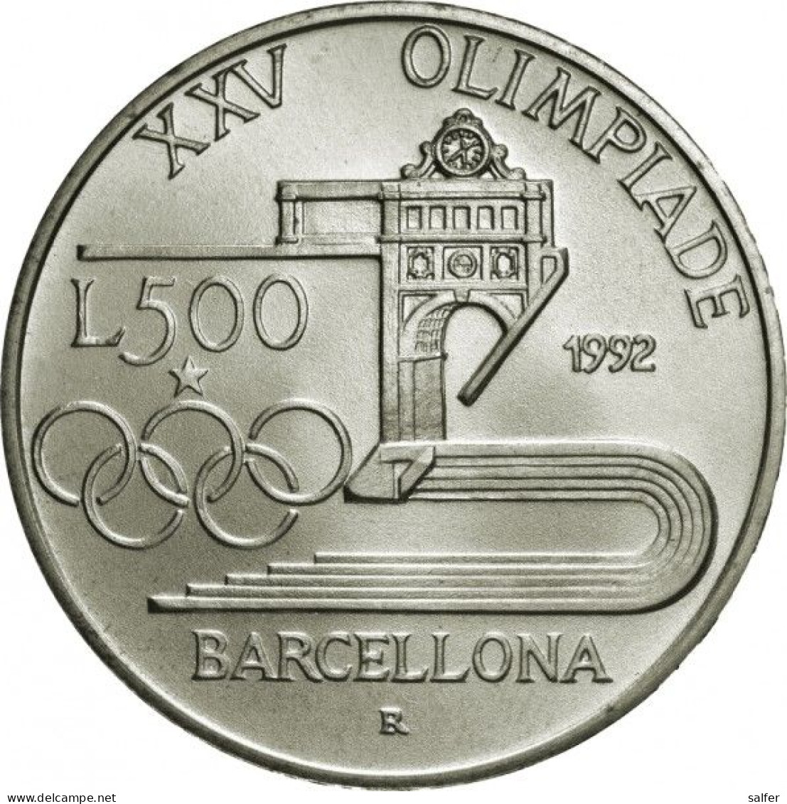 REPUBBLICA  1992  OLIMPIADI BARCELLONA  Lire 500 AG - Gedenkmünzen
