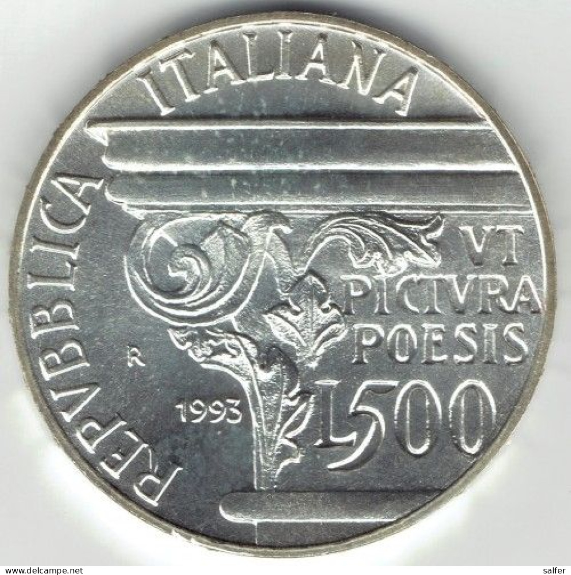 REPUBBLICA  1993  ORAZIO  Lire 500 AG - Commémoratives