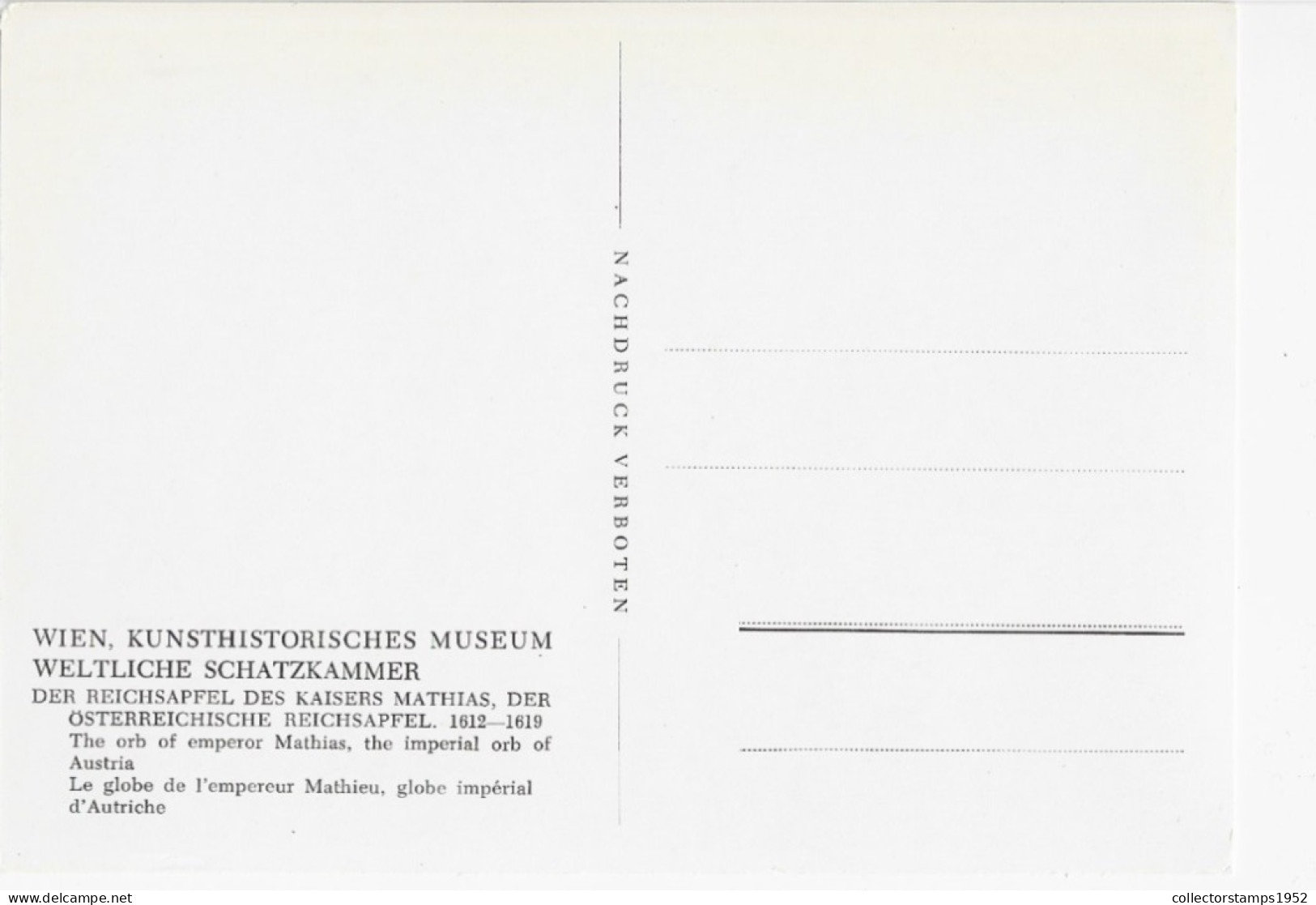 AUSTRIA ,MUSEUM KUNSTCHISTORISCHES ,THE ORB OF EMPEROR MATHIAS - Musées