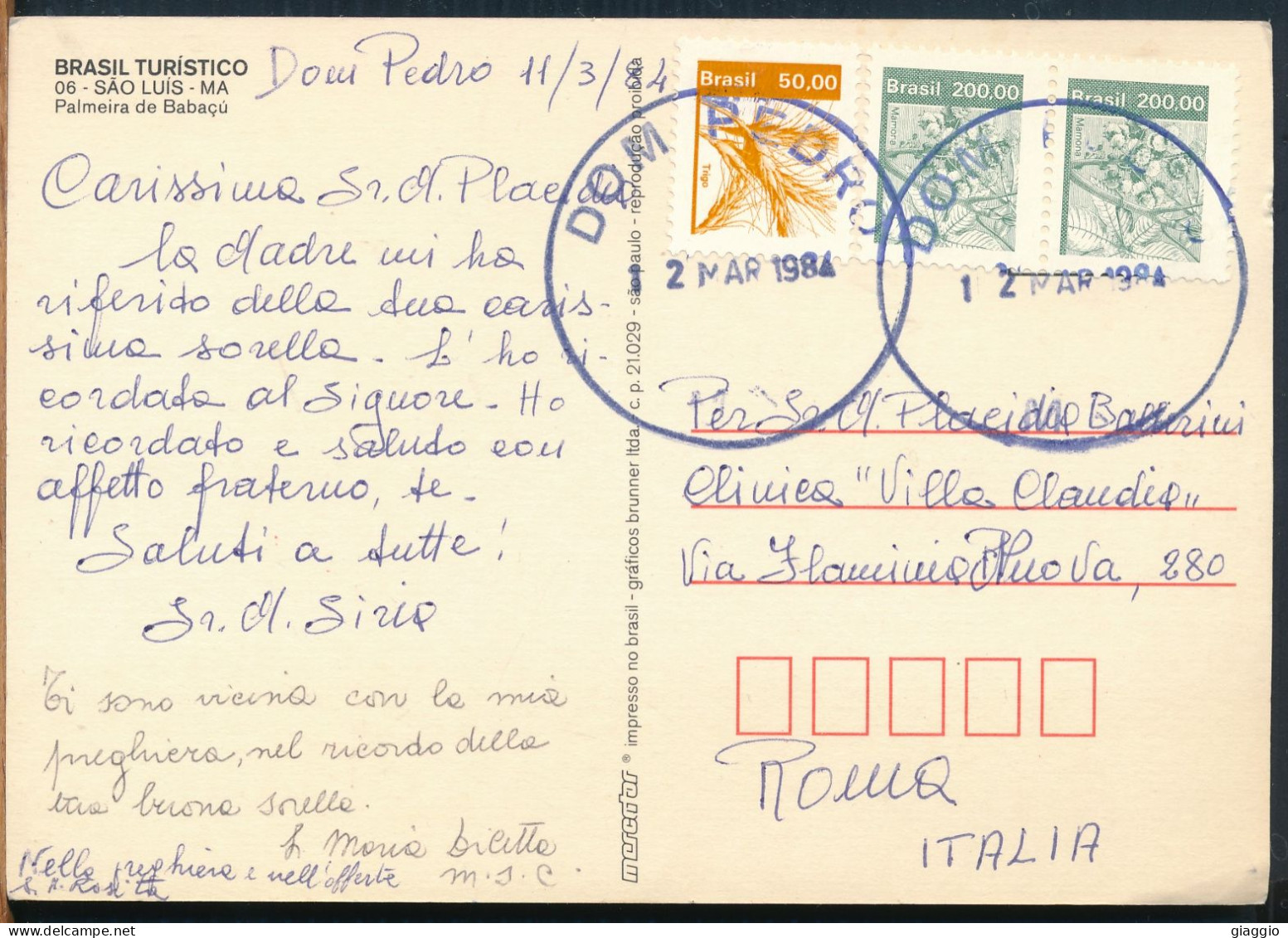 °°° 14633 - BRASIL - SAO LUIS - PALMEIRA DE BABACU - 1984 With Stamps °°° - São Luis