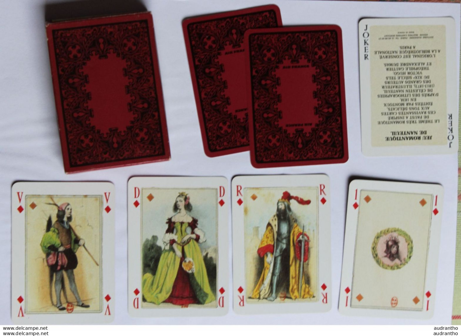 Jeu De 54 Cartes TBE Compagnie Aérienne Air France Jeu Romantique De Manteuil Dusserre Héron - Jeux De Cartes