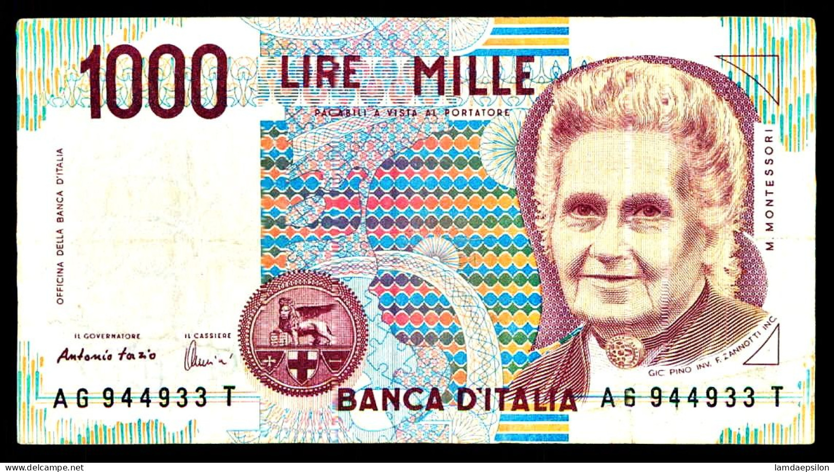 A8 ITALIE    BILLETS DU MONDE   ITALIA BANKNOTES  1000 LIRE 1990 - Autres & Non Classés