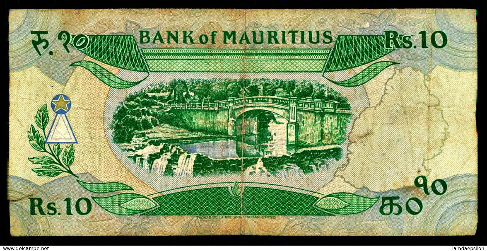 A8 MAURITIUS    BILLETS DU MONDE   BANKNOTES  10 RUPEES 1985 - Maurice