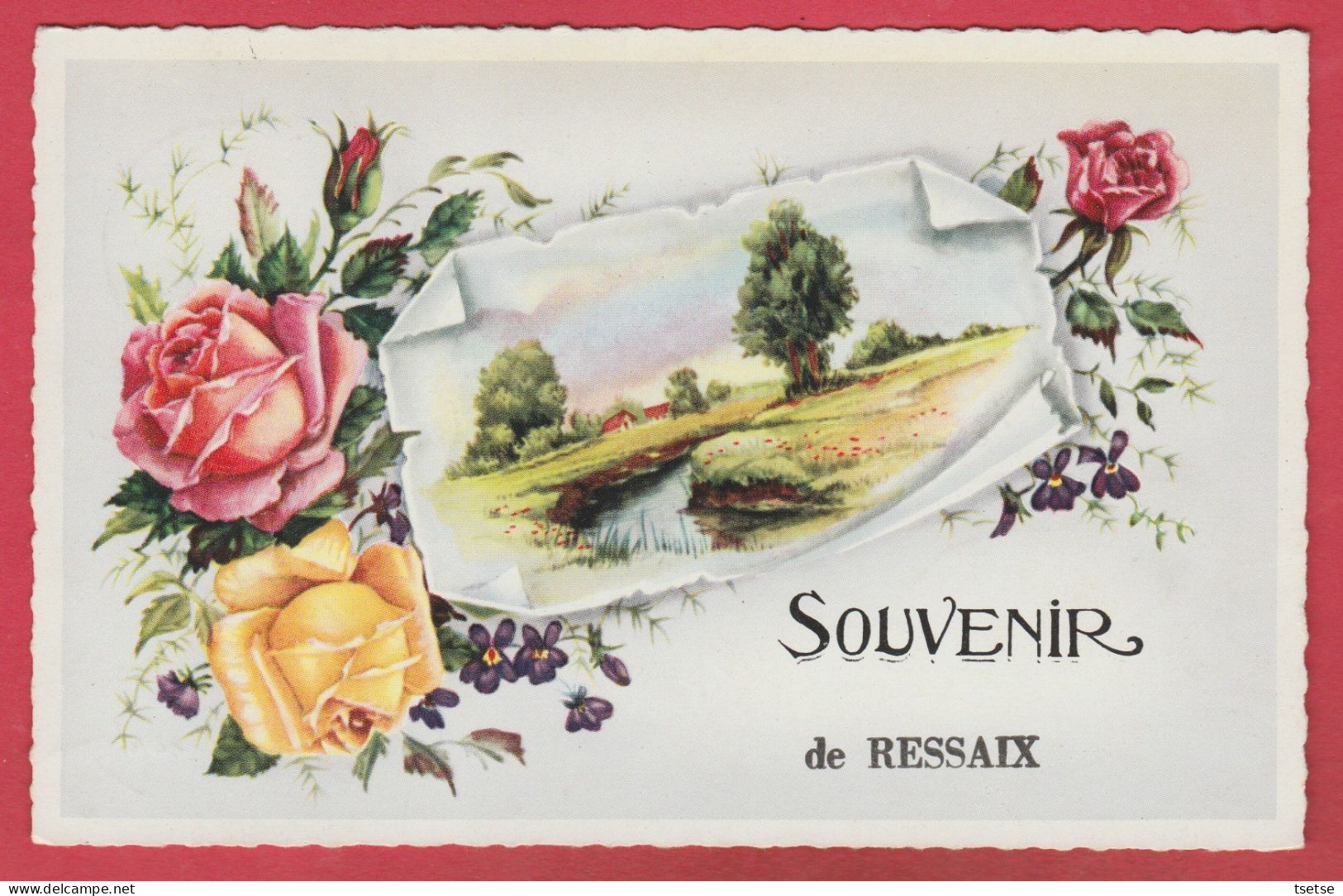 Ressaix ... Souvenir De ... Jolie Carte Fantaisie - 1951  ( Voir Verso ) - Binche