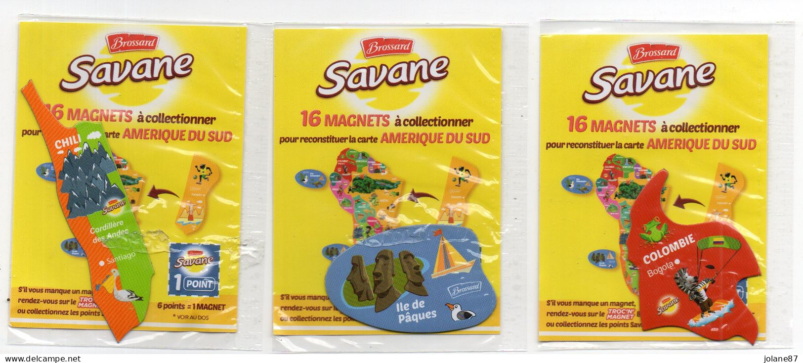 MAGNET PUBLICITAIRE SAVANE -    AMERIQUE DU SUD -     COLOMBIE + CHILI +  ILE DE PAQUES - Publicitaires