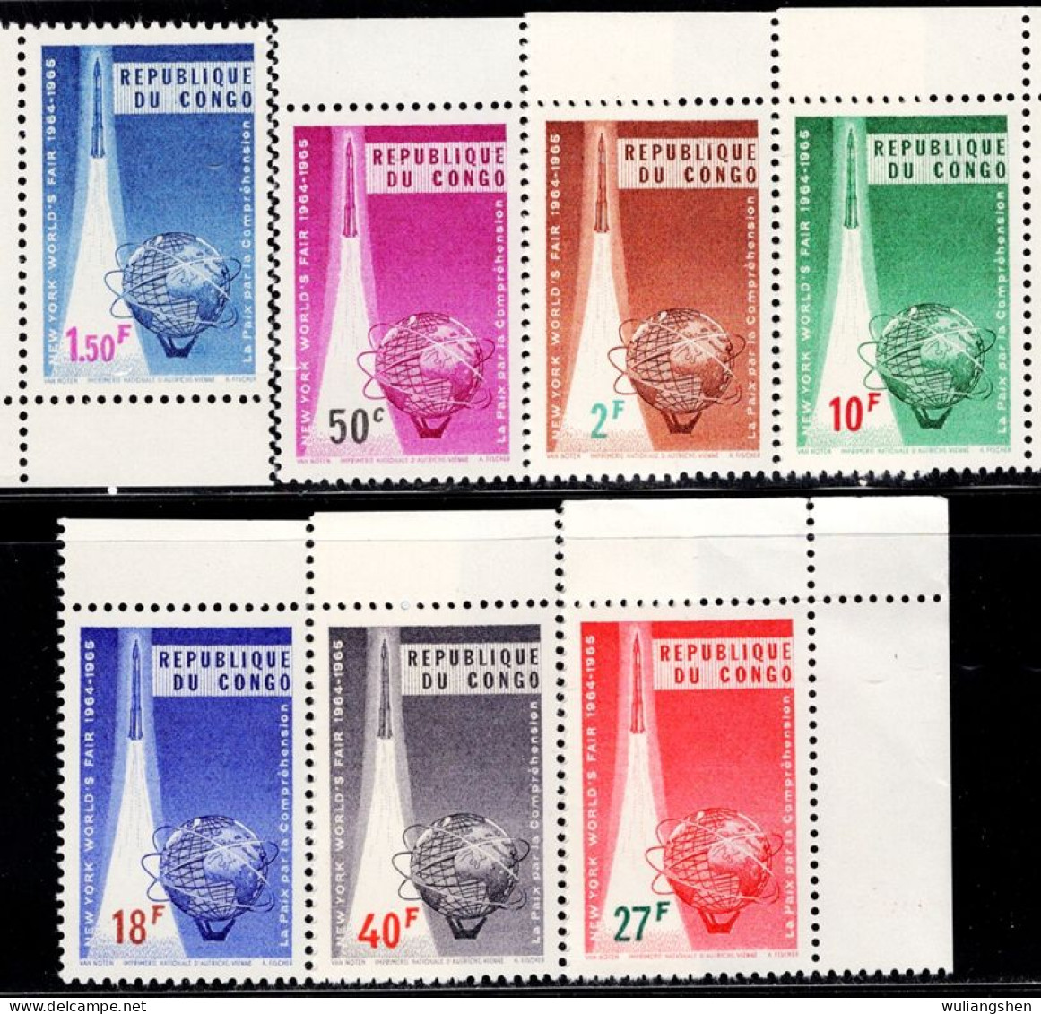 TT0621 Congo 1965 New York Fair 7V MNH - Collections