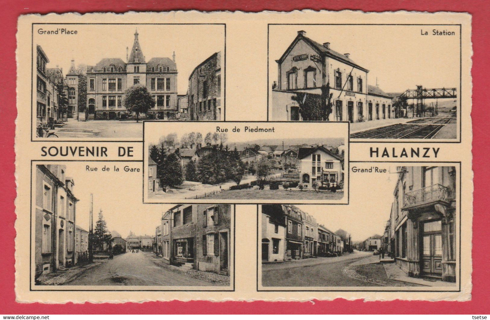 Halanzy - Souvenir D'... - Carte Multivues, Avec Gare, Grand'Place, Etc ... -1954 ( Voir Verso ) - Aubange