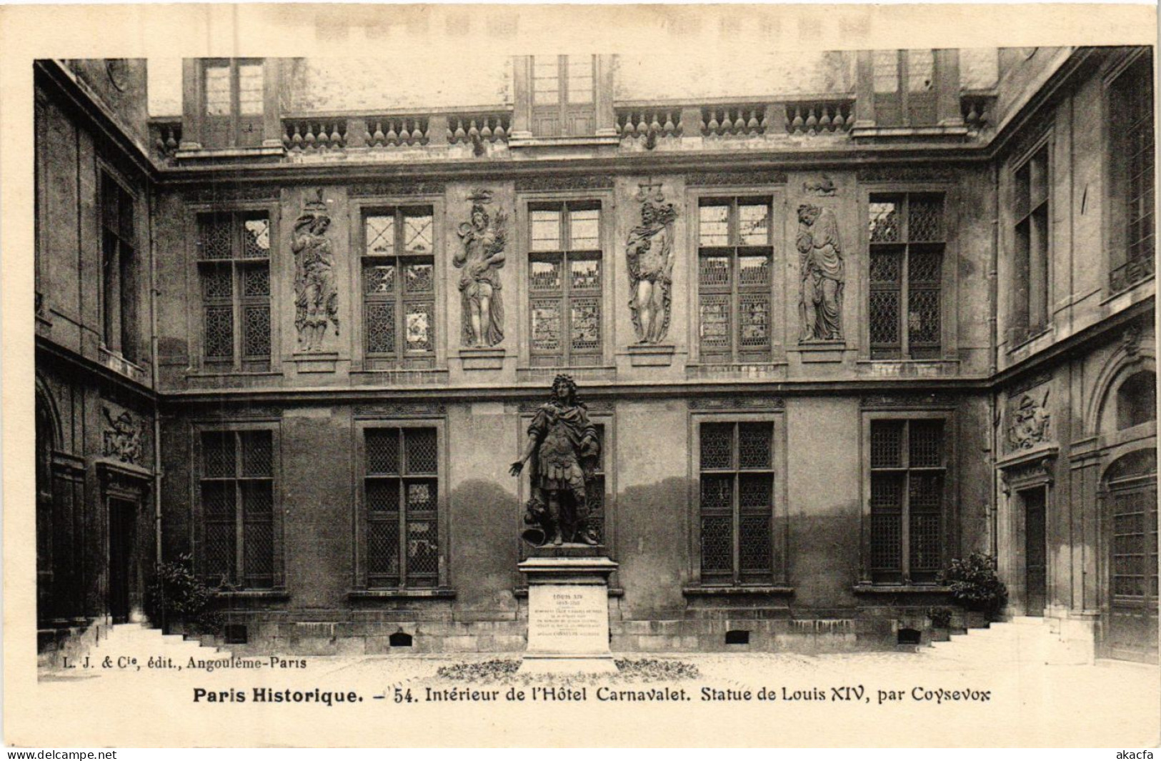 CPA Paris 3e Paris Intérieur De L'Hotel Carnavalet Statue De Louis XIV (313820) - Statues