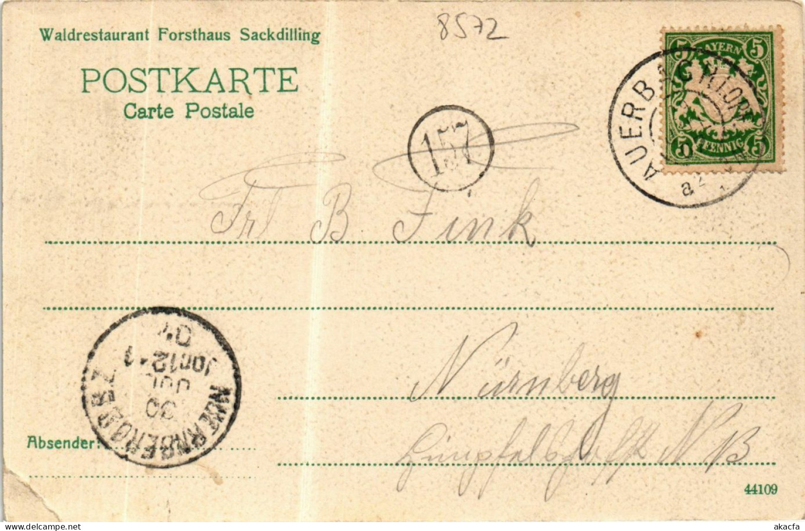 CPA AK Waldrestaurant-Forsrhaus Sackdilling GERMANY (919271) - Pegnitz