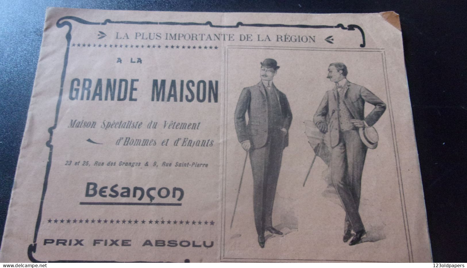 BESANCON A LA GRANDE MAISON CATALOGUE GOLDSCHMIDT FILS AINE  TAILLEURS - Publicités