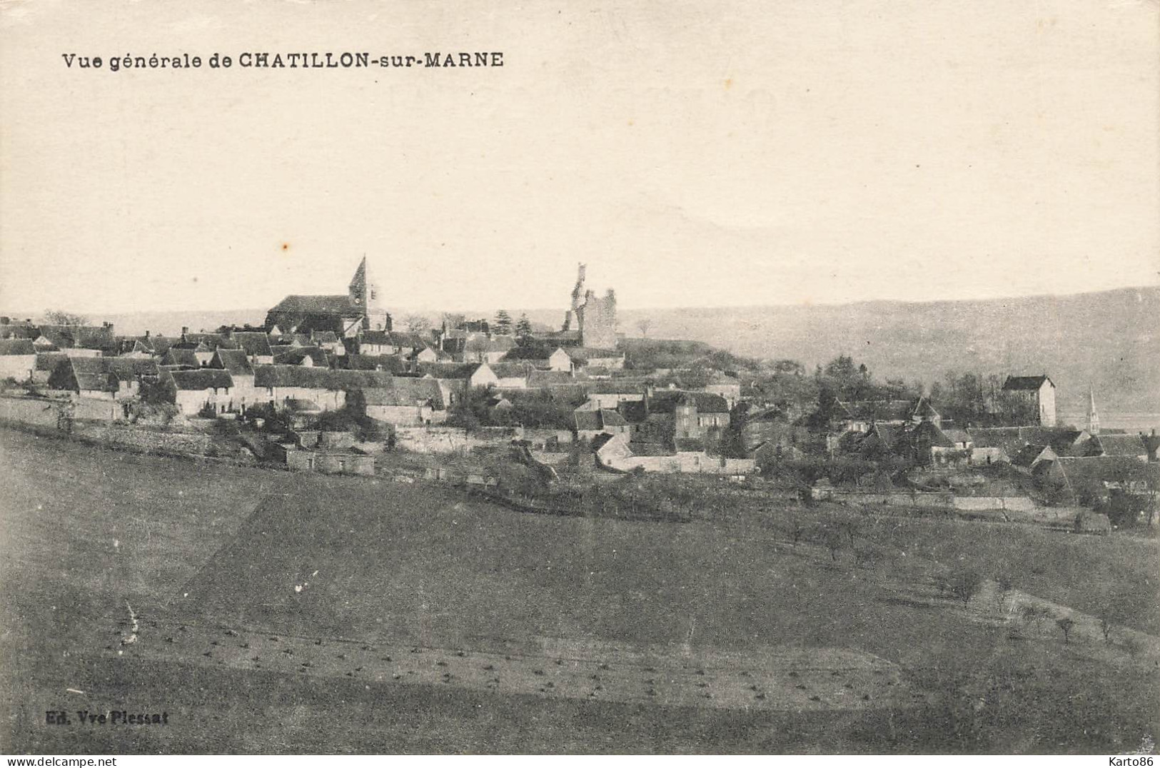 Châtillon Sur Marne * Vue Générale Du Village - Châtillon-sur-Marne