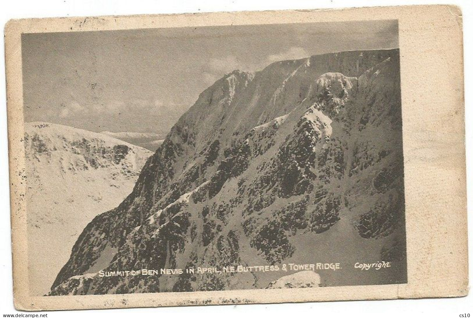 Mountaineering Summit Of Ben Nevis In April - B/w Pcard Kilmarnock 16dec1912 X USA Taxed P.Due C2 Tuxedo - Ayrshire