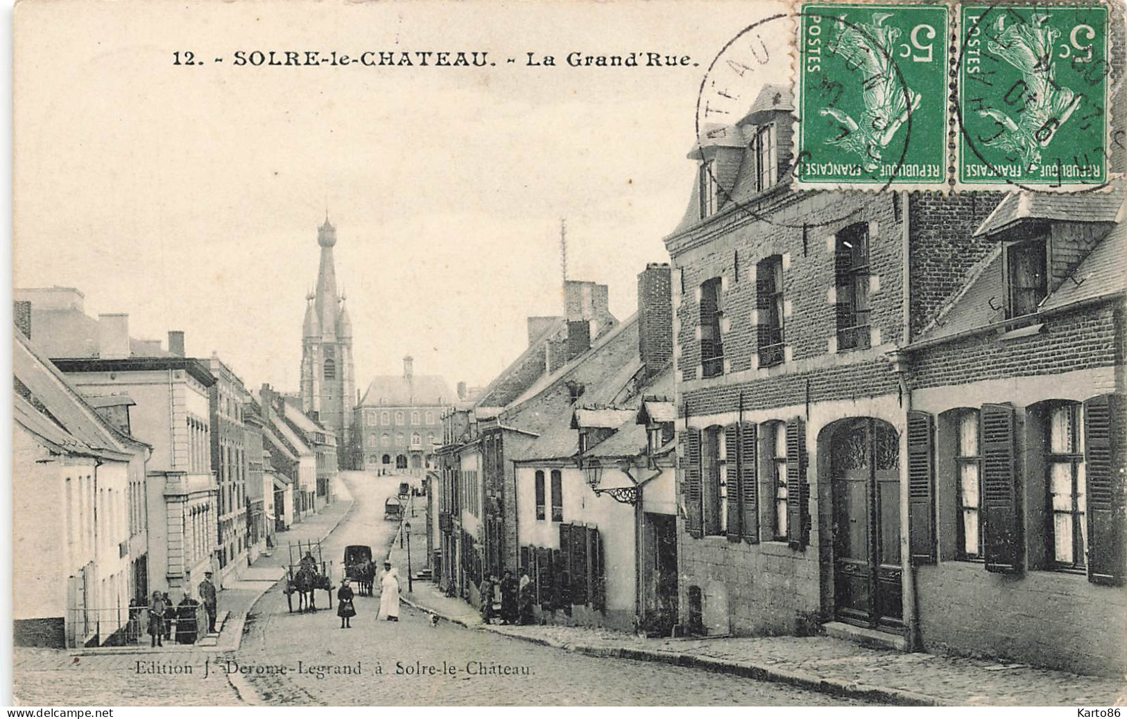 Solre Le Château * La Grand Rue * Villageois - Solre Le Chateau