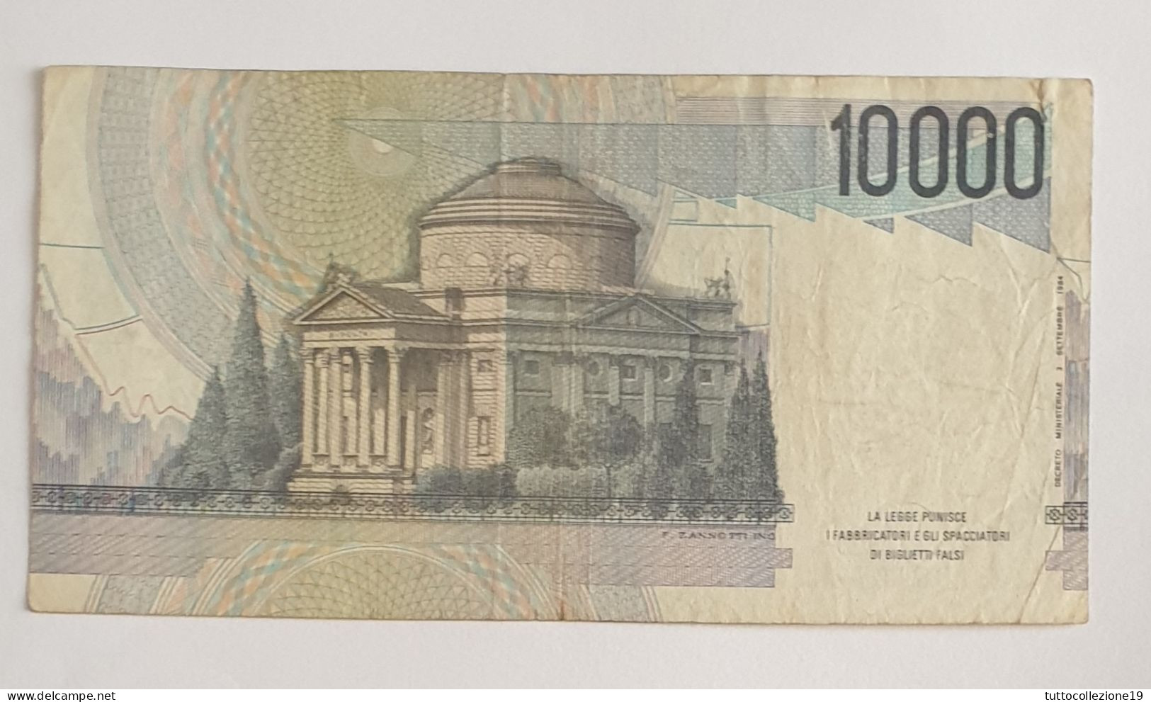 BANCONOTA REPUBBLICA L.10.000 A. VOLTA  - SERIE XH SOSTITUTIVA - 10.000 Lire