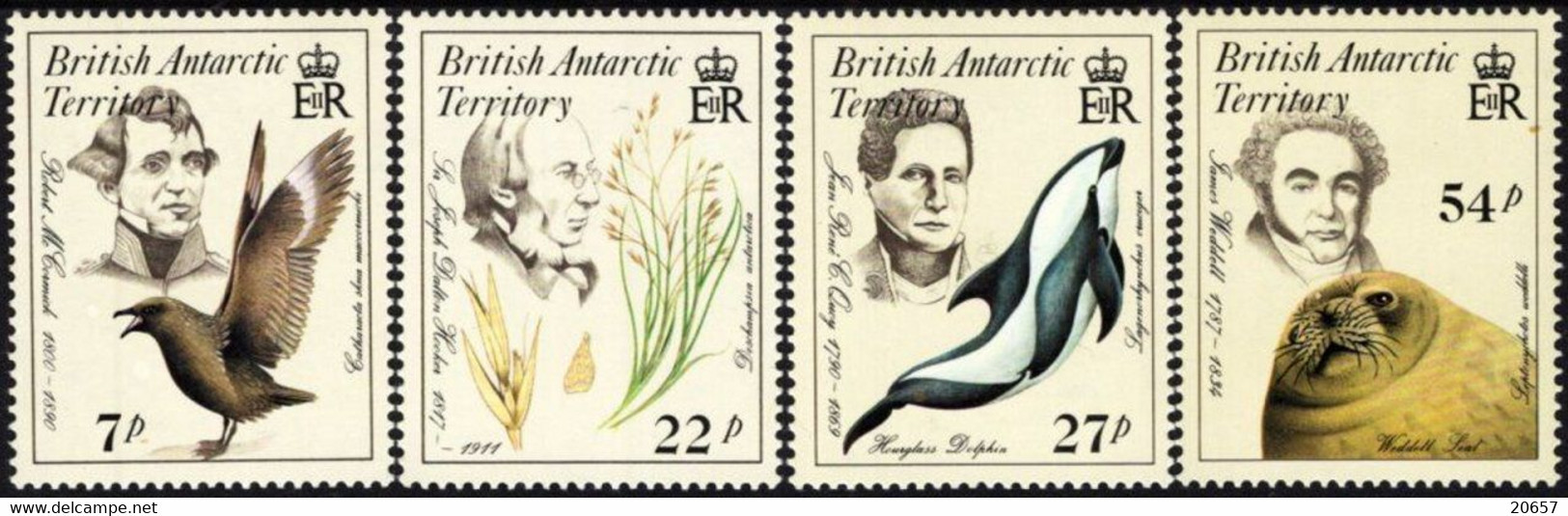 Antarctique Britannique 0148/51 Naturalistes, Oiseau, Orque, Phoque, Vegetal - Antarctische Fauna