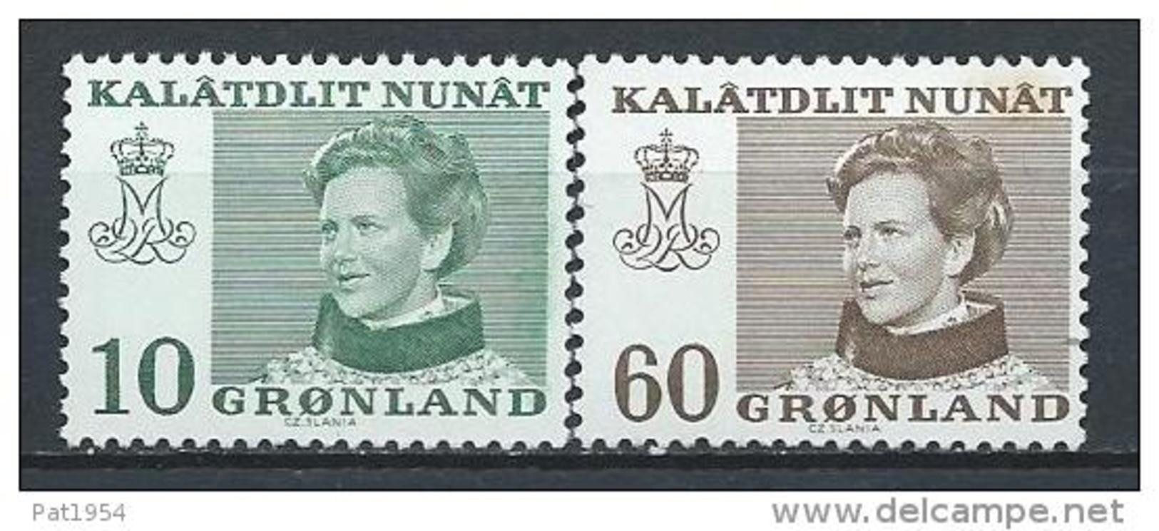 Groënland 1973 N°72/73 Neufs Reine Margrethe - Neufs