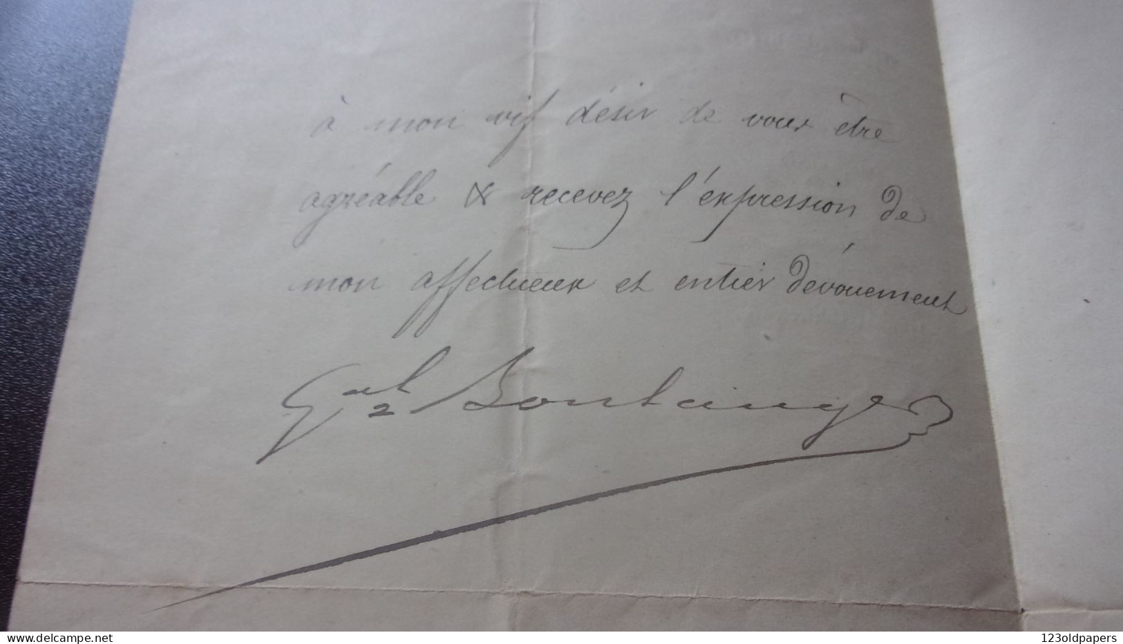 LAS GENERAL BOULANGER 1883 AU LIEUTENANT EDMOND DAGUET  MINISTERE DE LA GUERRE - Documenten